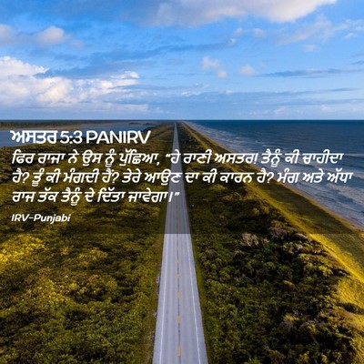 Picture 02 - ਅਸਤਰ 5:3 PANIRV - ਫਿਰ ਰਾਜਾ ਨੇ ਉਸ ਨੂੰ - Bible Verse Picture