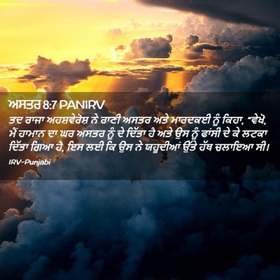 Picture 02 - ਅਸਤਰ 8:7 PANIRV - ਤਦ ਰਾਜਾ - Bible Verse Picture