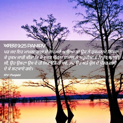 Picture 02 - ਅਸਤਰ 9:25 PANIRV - ਪਰ ਜਦ ਇਹ ਮਾਮਲਾ ਰਾਜਾ - Bible Verse Picture
