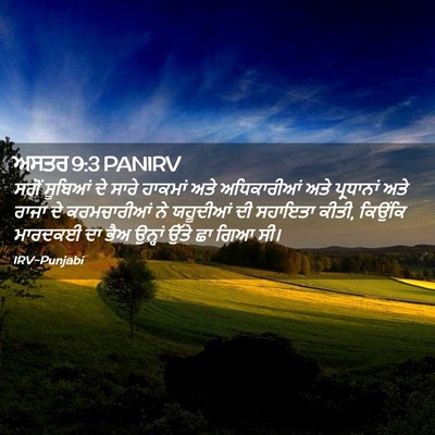 Picture 02 - ਅਸਤਰ 9:3 PANIRV - ਸਗੋਂ ਸੂਬਿਆਂ ਦੇ - Bible Verse Picture