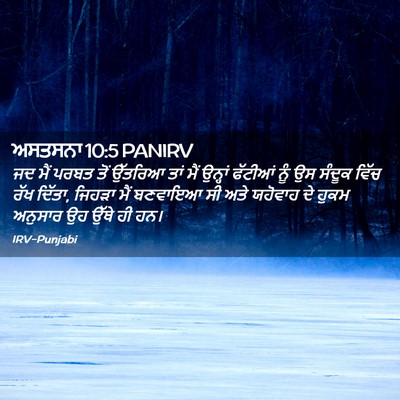Picture 02 - ਅਸਤਸਨਾ 10:5 PANIRV - ਜਦ ਮੈਂ ਪਰਬਤ ਤੋਂ - Bible Verse Picture