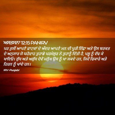 Picture 02 - ਅਸਤਸਨਾ 12:15 PANIRV - ਪਰ ਤੁਸੀਂ ਆਪਣੇ - Bible Verse Picture