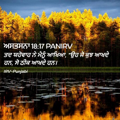 Picture 02 - ਅਸਤਸਨਾ 18:17 PANIRV - ਤਦ ਯਹੋਵਾਹ ਨੇ ਮੈਨੂੰ - Bible Verse Picture