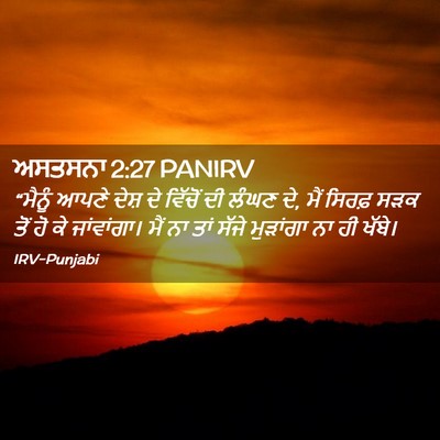 Picture 02 - ਅਸਤਸਨਾ 2:27 PANIRV - “ਮੈਨੂੰ ਆਪਣੇ ਦੇਸ਼ - Bible Verse Picture
