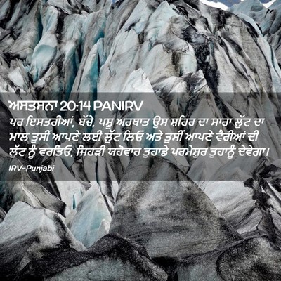Picture 02 - ਅਸਤਸਨਾ 20:14 PANIRV - ਪਰ ਇਸਤਰੀਆਂ, ਬੱਚੇ, - Bible Verse Picture
