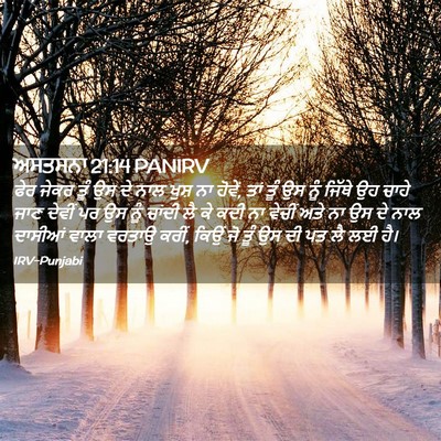 Picture 02 - ਅਸਤਸਨਾ 21:14 PANIRV - ਫੇਰ ਜੇਕਰ ਤੂੰ ਉਸ ਦੇ - Bible Verse Picture