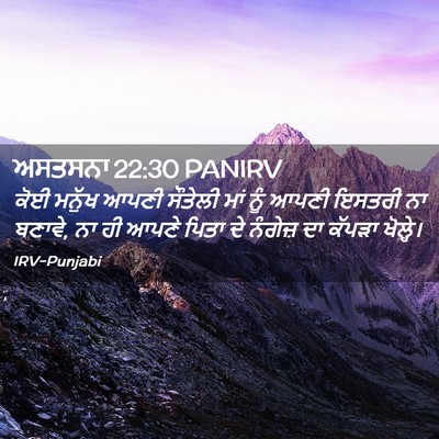 Picture 02 - ਅਸਤਸਨਾ 22:30 PANIRV - ਕੋਈ ਮਨੁੱਖ ਆਪਣੀ - Bible Verse Picture