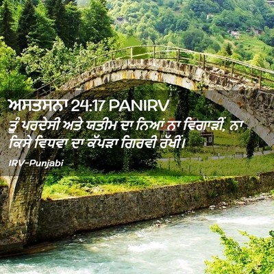 Picture 02 - ਅਸਤਸਨਾ 24:17 PANIRV - ਤੂੰ ਪਰਦੇਸੀ ਅਤੇ - Bible Verse Picture