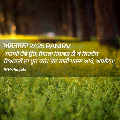 Picture 02 - ਅਸਤਸਨਾ 27:25 PANIRV - ‘ਸਰਾਪੀ ਹੋਵੇ ਉਹ, - Bible Verse Picture
