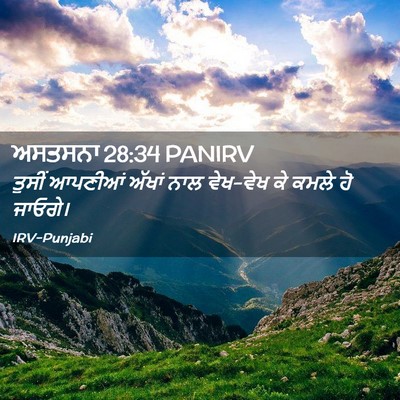 Picture 02 - ਅਸਤਸਨਾ 28:34 PANIRV - ਤੁਸੀਂ ਆਪਣੀਆਂ - Bible Verse Picture