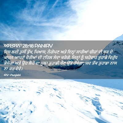 Picture 02 - ਅਸਤਸਨਾ 28:48 PANIRV - ਇਸ ਲਈ ਤੁਸੀਂ ਭੁੱਖ, - Bible Verse Picture