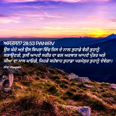 Picture 02 - ਅਸਤਸਨਾ 28:53 PANIRV - ਉਸ ਘੇਰੇ ਅਤੇ ਉਸ - Bible Verse Picture