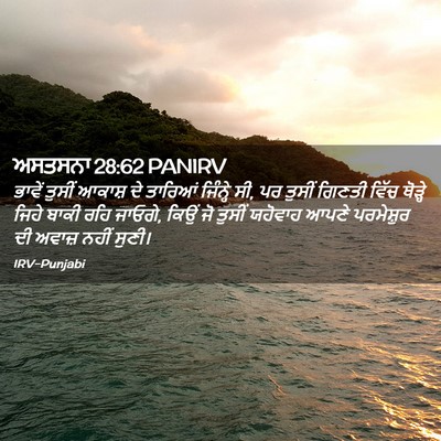 Picture 02 - ਅਸਤਸਨਾ 28:62 PANIRV - ਭਾਵੇਂ ਤੁਸੀਂ ਆਕਾਸ਼ - Bible Verse Picture