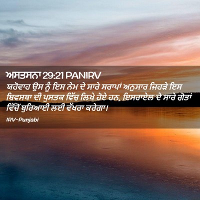 Picture 02 - ਅਸਤਸਨਾ 29:21 PANIRV - ਯਹੋਵਾਹ ਉਸ ਨੂੰ ਇਸ - Bible Verse Picture