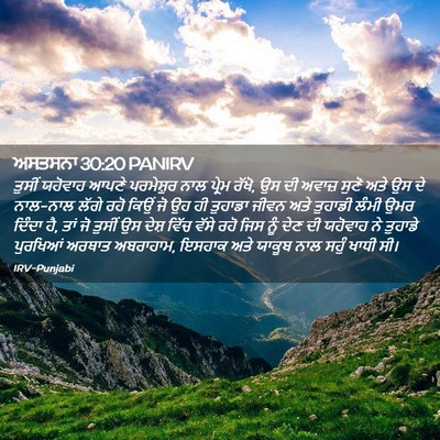 Picture 02 - ਅਸਤਸਨਾ 30:20 PANIRV - ਤੁਸੀਂ ਯਹੋਵਾਹ ਆਪਣੇ - Bible Verse Picture
