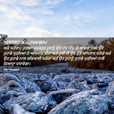 Picture 02 - ਅਸਤਸਨਾ 30:5 PANIRV - ਅਤੇ ਯਹੋਵਾਹ ਤੁਹਾਡਾ - Bible Verse Picture