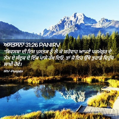 Picture 02 - ਅਸਤਸਨਾ 31:26 PANIRV - “ਬਿਵਸਥਾ ਦੀ ਇਸ - Bible Verse Picture