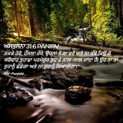 Picture 02 - ਅਸਤਸਨਾ 31:6 PANIRV - ਤਕੜੇ ਹੋਵੋ, ਹੌਂਸਲਾ - Bible Verse Picture