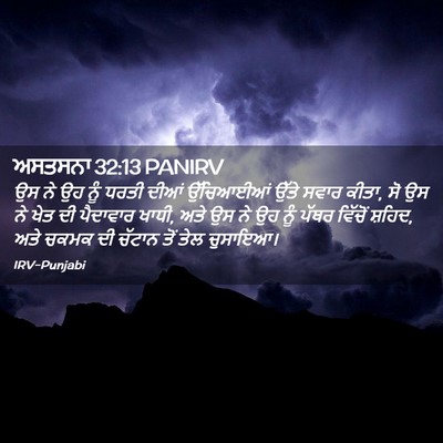 Picture 02 - ਅਸਤਸਨਾ 32:13 PANIRV - ਉਸ ਨੇ ਉਹ ਨੂੰ ਧਰਤੀ - Bible Verse Picture