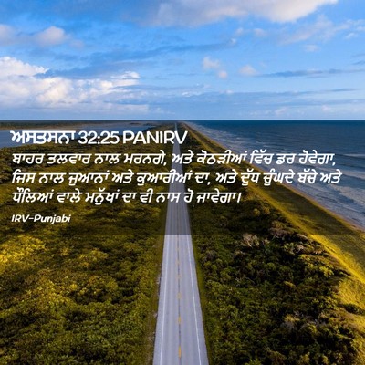 Picture 02 - ਅਸਤਸਨਾ 32:25 PANIRV - ਬਾਹਰ ਤਲਵਾਰ ਨਾਲ - Bible Verse Picture