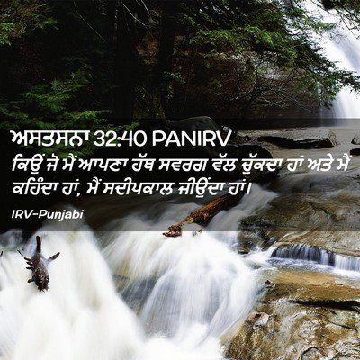 Picture 02 - ਅਸਤਸਨਾ 32:40 PANIRV - ਕਿਉਂ ਜੋ ਮੈਂ ਆਪਣਾ - Bible Verse Picture