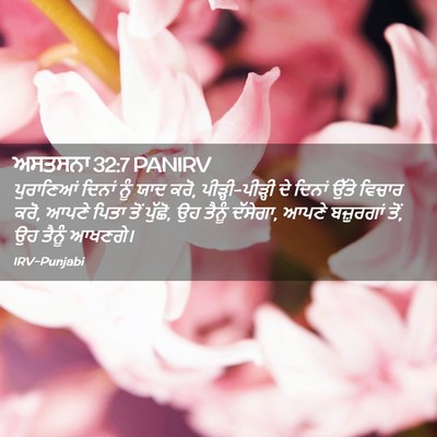 Picture 02 - ਅਸਤਸਨਾ 32:7 PANIRV - ਪੁਰਾਣਿਆਂ ਦਿਨਾਂ - Bible Verse Picture