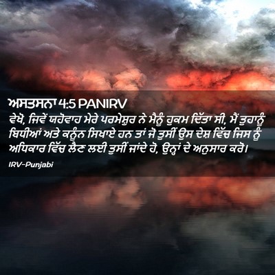 Picture 02 - ਅਸਤਸਨਾ 4:5 PANIRV - ਵੇਖੋ, ਜਿਵੇਂ ਯਹੋਵਾਹ - Bible Verse Picture