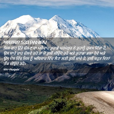 Picture 02 - ਅਸਤਸਨਾ 5:33 PANIRV - ਜਿਸ ਰਾਹ ਉੱਤੇ ਚੱਲਣ - Bible Verse Picture