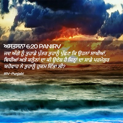 Picture 02 - ਅਸਤਸਨਾ 6:20 PANIRV - ਜਦ ਅੱਗੇ ਨੂੰ ਤੁਹਾਡੇ - Bible Verse Picture