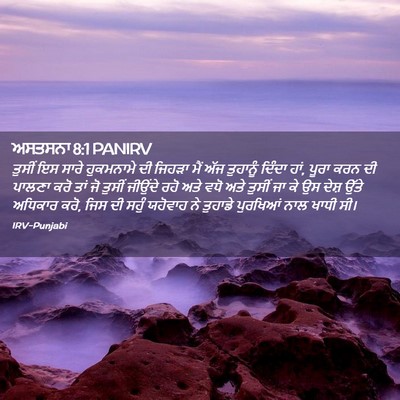 Picture 02 - ਅਸਤਸਨਾ 8:1 PANIRV - ਤੁਸੀਂ ਇਸ ਸਾਰੇ - Bible Verse Picture