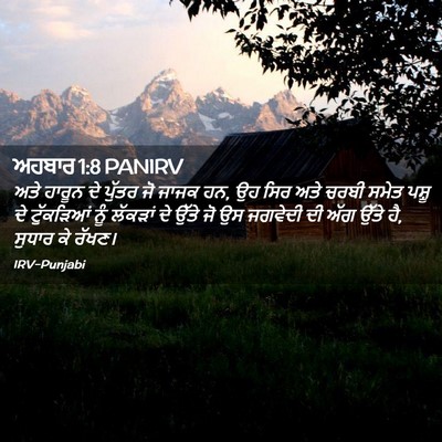 Picture 02 - ਅਹਬਾਰ 1:8 PANIRV - ਅਤੇ ਹਾਰੂਨ ਦੇ ਪੁੱਤਰ - Bible Verse Picture