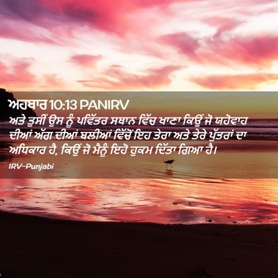 Picture 02 - ਅਹਬਾਰ 10:13 PANIRV - ਅਤੇ ਤੁਸੀਂ ਉਸ ਨੂੰ - Bible Verse Picture