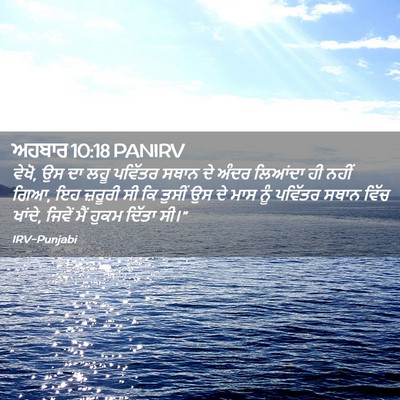 Picture 02 - ਅਹਬਾਰ 10:18 PANIRV - ਵੇਖੋ, ਉਸ ਦਾ ਲਹੂ - Bible Verse Picture