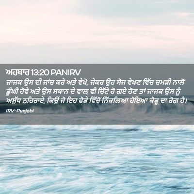 Picture 02 - ਅਹਬਾਰ 13:20 PANIRV - ਜਾਜਕ ਉਸ ਦੀ ਜਾਂਚ ਕਰੇ - Bible Verse Picture
