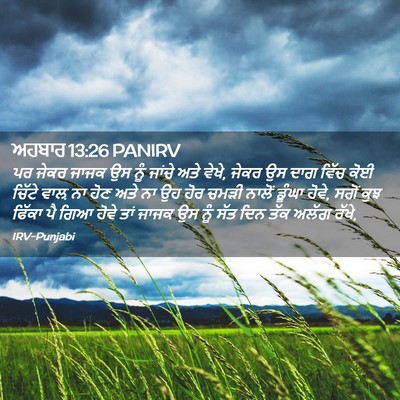 Picture 02 - ਅਹਬਾਰ 13:26 PANIRV - ਪਰ ਜੇਕਰ ਜਾਜਕ ਉਸ ਨੂੰ - Bible Verse Picture