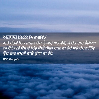 Picture 02 - ਅਹਬਾਰ 13:32 PANIRV - ਅਤੇ ਸੱਤਵੇਂ ਦਿਨ - Bible Verse Picture