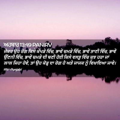 Picture 02 - ਅਹਬਾਰ 13:49 PANIRV - ਜੇਕਰ ਉਹ ਰੋਗ ਕਿਸੇ - Bible Verse Picture
