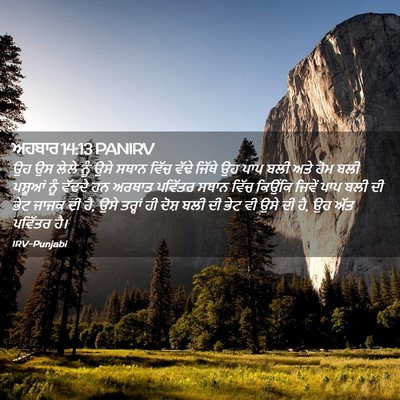 Picture 02 - ਅਹਬਾਰ 14:13 PANIRV - ਉਹ ਉਸ ਲੇਲੇ ਨੂੰ ਉਸੇ - Bible Verse Picture