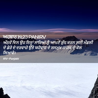 Picture 02 - ਅਹਬਾਰ 14:23 PANIRV - ਅੱਠਵੇਂ ਦਿਨ ਉਹ - Bible Verse Picture