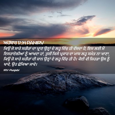 Picture 02 - ਅਹਬਾਰ 17:14 PANIRV - ਕਿਉਂ ਜੋ ਸਾਰੇ - Bible Verse Picture