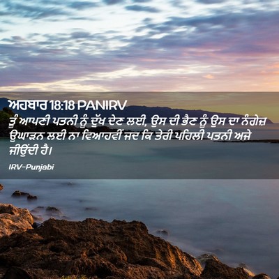 Picture 02 - ਅਹਬਾਰ 18:18 PANIRV - ਤੂੰ ਆਪਣੀ ਪਤਨੀ ਨੂੰ - Bible Verse Picture