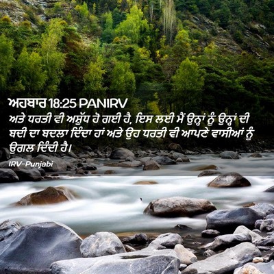 Picture 02 - ਅਹਬਾਰ 18:25 PANIRV - ਅਤੇ ਧਰਤੀ ਵੀ ਅਸ਼ੁੱਧ - Bible Verse Picture