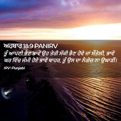 Picture 02 - ਅਹਬਾਰ 18:9 PANIRV - ਤੂੰ ਆਪਣੀ ਭੈਣ ਭਾਵੇਂ - Bible Verse Picture