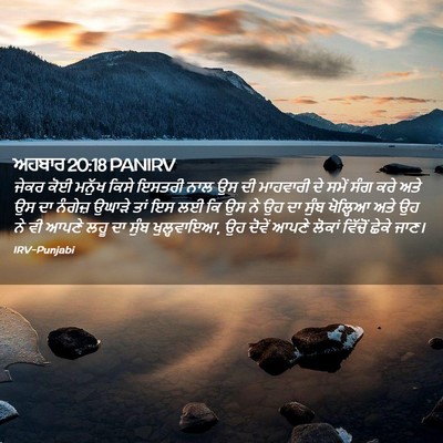 Picture 02 - ਅਹਬਾਰ 20:18 PANIRV - ਜੇਕਰ ਕੋਈ ਮਨੁੱਖ - Bible Verse Picture