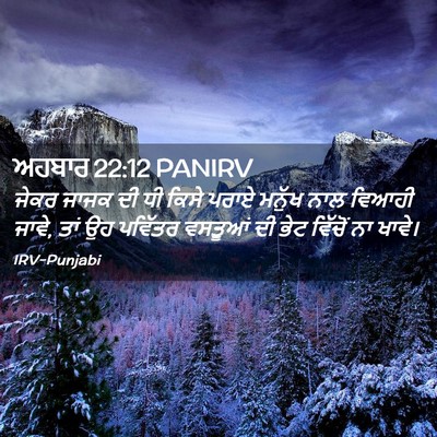Picture 02 - ਅਹਬਾਰ 22:12 PANIRV - ਜੇਕਰ ਜਾਜਕ ਦੀ ਧੀ - Bible Verse Picture