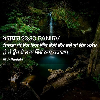 Picture 02 - ਅਹਬਾਰ 23:30 PANIRV - ਜਿਹੜਾ ਵੀ ਉਸ ਦਿਨ - Bible Verse Picture