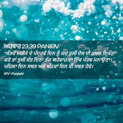 Picture 02 - ਅਹਬਾਰ 23:39 PANIRV - “ਸੱਤਵੇਂ ਮਹੀਨੇ ਦੇ - Bible Verse Picture