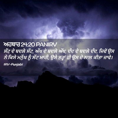 Picture 02 - ਅਹਬਾਰ 24:20 PANIRV - ਸੱਟ ਦੇ ਬਦਲੇ ਸੱਟ, - Bible Verse Picture