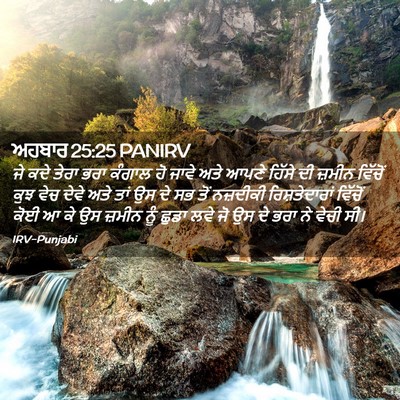 Picture 02 - ਅਹਬਾਰ 25:25 PANIRV - ਜੇ ਕਦੇ ਤੇਰਾ ਭਰਾ - Bible Verse Picture
