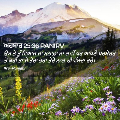 Picture 02 - ਅਹਬਾਰ 25:36 PANIRV - ਉਸ ਤੋਂ ਤੂੰ ਵਿਆਜ ਜਾਂ - Bible Verse Picture